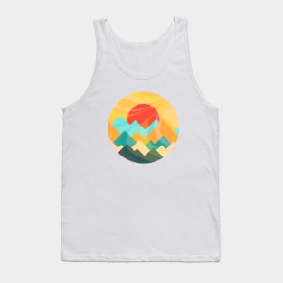 Minimalist Abstract Art #30 Geometric Mountains and Sun Rise Tank Top